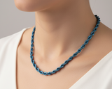 4mm Blue Rope Chain Unisex Necklace Stainless Steel <BR>CH9