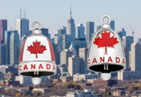 "CANADA" Motorcycle Ride Bell® Red & White Stainless Steel RB11