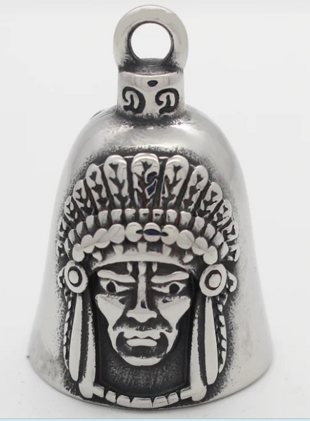 Indian Head Dress & Feather Stainless Steel Motorcycle Ride Bell RB54