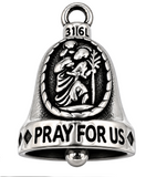 "ST. CHRISTOPHER" Ride Bell "PRAY FOR US" Religious Biker Bell Stainless Steel RB56