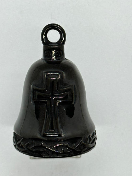 Stainless Steel Religious Cross Motorcycle Ride Bell Black RB57
