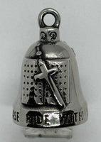 Stainless Steel Religious Motorcycle Ride Bell Praying Hands and Cross RB59