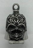 Stainless Steel Motorcycle Ride Bell ® Skull in Flames RB72