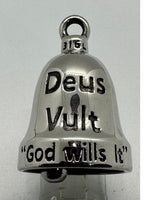 Latin Religious Cross Stainless Steel Motorcycle Ride Bell Deus Vult RB74