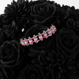 Biker Jewelry Ladies Motorcycle Bike Chain Bracelet Stainless Steel Silver & Pink<br> SB102