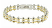 Biker Jewelry Women's Motorcycle Bike Chain Bracelet Stainless Steel Silver & Gold SB111