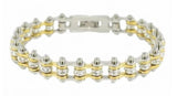 Biker Jewelry Women's Motorcycle Bike Chain Bracelet Stainless Steel Silver & Gold SB111