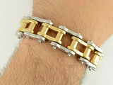Heavy Metal Jewelry Men's Motorcycle Bike Chain Bracelet Stainless Steel Silver/Gold SB1182