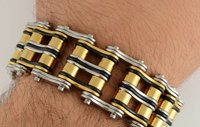 Men's Motorcycle Bike Chain Biker Bracelet Stainless Steel Multi-Color SB118