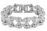 Men's Biker Jewelry Motorcycle Bike Chain Bracelet Stainless Steel Silver Brushed Finish SB122