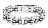 Men's Motorcycle Bike Chain Bracelet Stainless Steel Silver / Black SB126