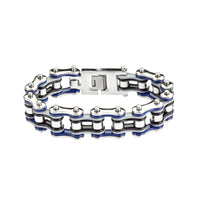 Heavy Metal Jewelry Men's Motorcycle Bike Chain Bracelet Stainless Steel Multi-Color/Double Link SB1303