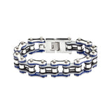 Heavy Metal Jewelry Men's Motorcycle Bike Chain Bracelet Stainless Steel Multi-Color/Double Link SB1303