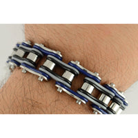 Heavy Metal Jewelry Men's Motorcycle Bike Chain Bracelet Stainless Steel Multi-Color/Double Link SB1303