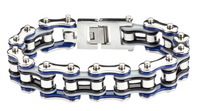 Heavy Metal Jewelry Men's Motorcycle Bike Chain Bracelet Stainless Steel Multi-Color/Double Link SB1303