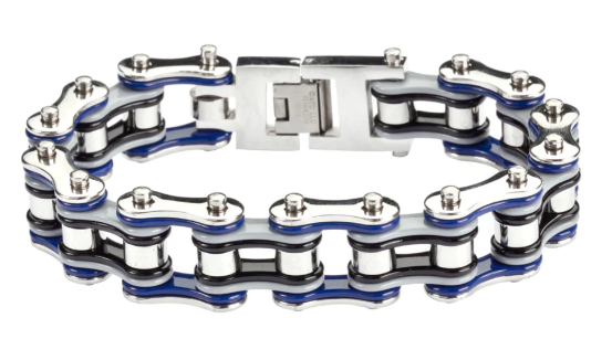 Heavy Metal Jewelry Men's Motorcycle Bike Chain Bracelet Stainless Steel Multi-Color/Double Link SB1303