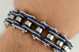 Heavy Metal Jewelry Men's Motorcycle Bike Chain Bracelet Stainless Steel Multi-Color/Double Link SB1303