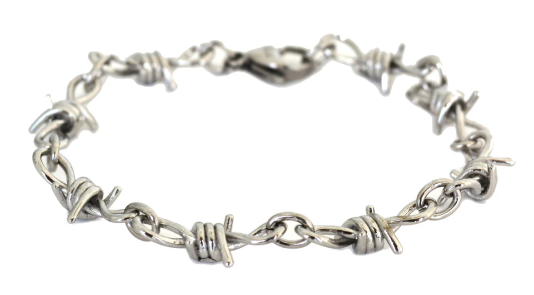 Unisex Barbed Wire Link Design Bike Chain Bracelet Stainless Steel Medium SB139