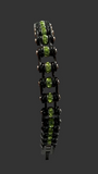 8mm Black & Green Stones Ladies Bike Chain Bracelet SB139