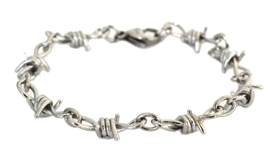 Women's Small Barbed Wire Link Design Bracelet Stainless Steel SB138