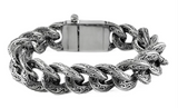 Men's 18mm Tattoo Cuban Link Designer Bracelet Stainless Steel SB143