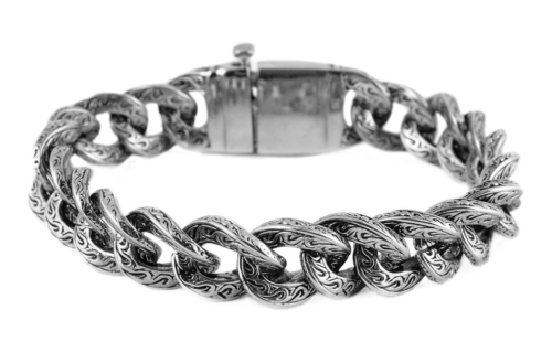 Unisex Tattoo Hook Curb / Cuban Link Bracelet Stainless Steel SB144