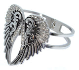 Biker Jewelry Ladies Wings Bling Biker Cuff/Bangle/Bracelet Stainless Steel SB156
