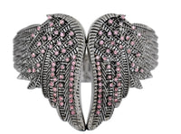 Ladies Biker Jewelry Cuff / Bangle Bracelet Pink Crystals Stainless Steel SP157