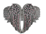 Ladies Cuff Bangle Bracelet Pink Crystals Stainless Steel Biker Jewelry SB157