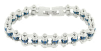 Birthstone Biker Jewelry Ladies Motorcycle Mini Bike Chain Bracelet Stainless Steel September SB171