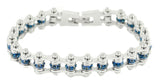 Birthstone Biker Jewelry Ladies Motorcycle Mini Bike Chain Bracelet Stainless Steel September SB171