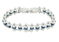 Birthstone Jewelry Ladies Motorcycle Bike Chain Bracelet Stainless Steel December Edition SB175