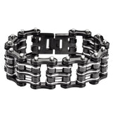 Men's Primary Motorcycle Bike Chain Bracelet Black Stainless Steel SB177
