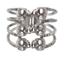 Biker Jewelry Ladies Bling Skull Cage Cuff Biker Bracelet Stainless Steel SB182