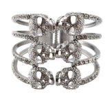 Biker Jewelry Ladies Bling Skull Cage Cuff Biker Bracelet Stainless Steel SB182