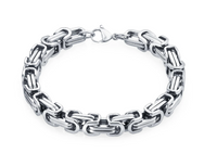 Strong 8mm Byzantine Stainless Steel Men's Bracelet SB194