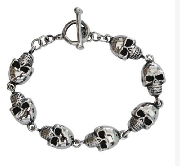 Skull Jewelry Ladies Skull Motorcycle Biker Bracelet Stainless Steel SB208