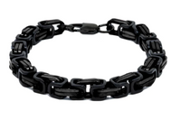 7mm Byzantine Bracelet Black Stainless Steel SB211