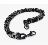 10mm Black Byzantine Bracelet Stainless-Steel SB210