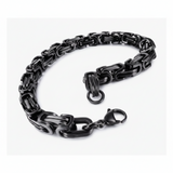 7mm Byzantine Bracelet Black Stainless Steel SB211