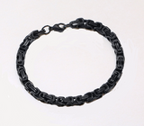 5mm Black Byzantine Link Bracelet Unisex Stainless Steel<br>SB214