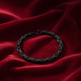 Small 4mm Black Byzantine Bracelet Stainless Steel SB213