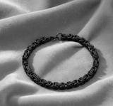 7mm Byzantine Bracelet Black Stainless Steel SB211