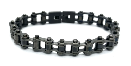Ladies Motorcycle Bike Chain Bracelet Stainless Steel Gunmetal SB216