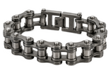 16mm All Gunmetal Bike Chain Bracelet Double Link Men's Biker Stainless Steel SB217