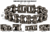 16mm All Gunmetal Bike Chain Bracelet Double Link Men's Biker Stainless Steel SB217
