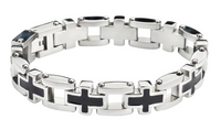 Jewelry Men's Cross Biker Bracelet Stainless Steel Religious Jewelry SB219