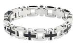 Jewelry Men's Cross Biker Bracelet Stainless Steel Religious Jewelry SB219