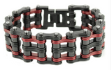 Jewelry Men's Primary Motorcycle Bike Chain Bracelet Black / Red Stainless Steel SB230