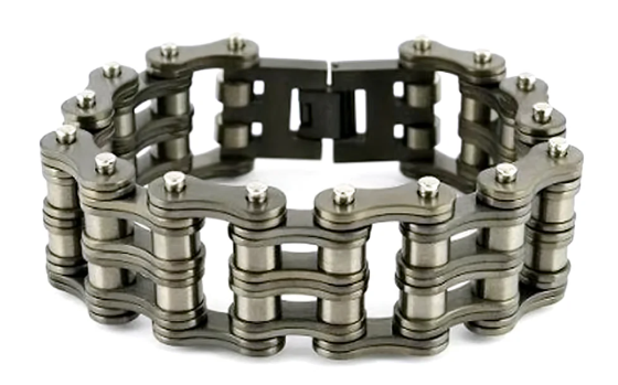 Gunmetal Jewelry Men's Primary Motorcycle Bike Chain Bracelet Gunmetal Stainless Steel SB233